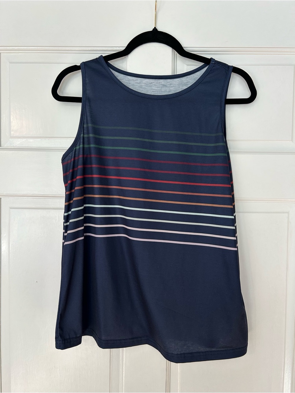 Women’s Navy Stripe Performance Tank Top